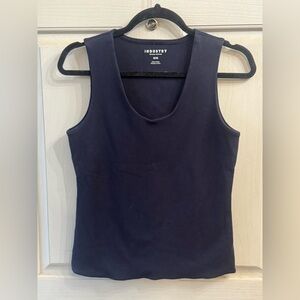 Fitted Blue Sleeveless Tank Top